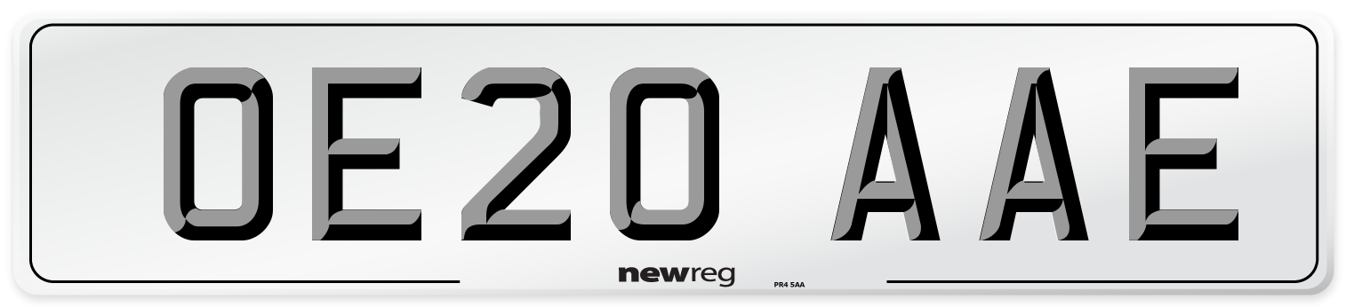 OE20 AAE Number Plate from New Reg